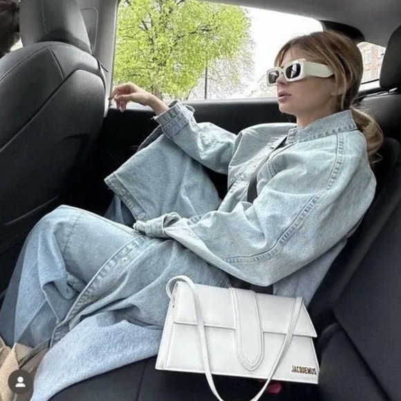 Zara Blue Denim Trench Coat - Picture 8 of 16